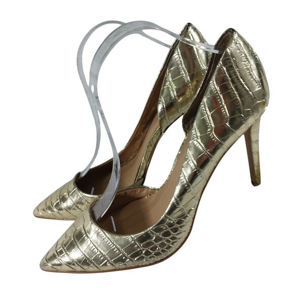 INC! SOLID VEGAN LEATHER, CROCODILE IMPRINT CUTAWAY SIDE HEELS, PUMPS! SZ 10M - Picture 12 of 12